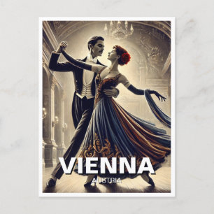 Vienna Waltz Dancing Couple Travel Postcard