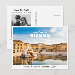 Vienna Wedding Austria Save the Date Retro Postcard
