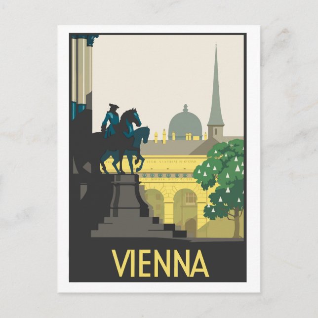 Vienne, illustration, carte postale voyage vintage (Devant)