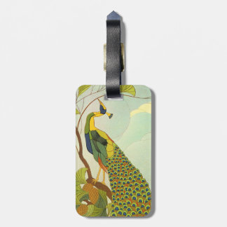 Viennese Art Nouveau Peacock Luggage Tag