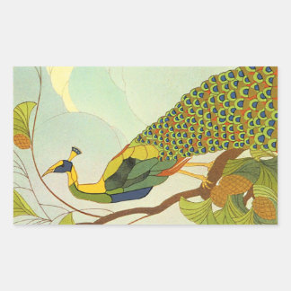 Viennese Art Nouveau Peacock Sticker
