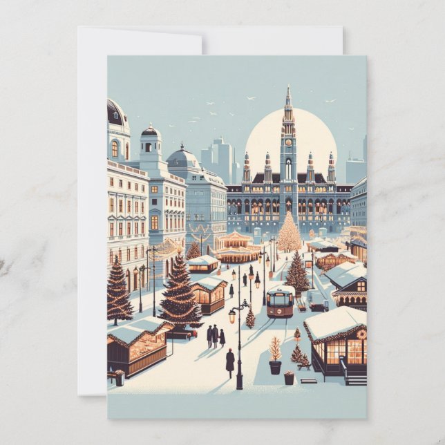 Viennese Christmas Charm - Winter in Austria Holiday Card (Front)