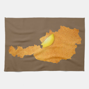 Viennese Schnitzel - Map Of Austria Kitchen Towel