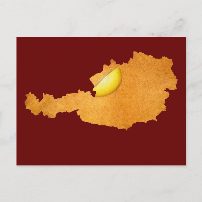 Viennese Schnitzel - Map Of Austria Postcard (Front)