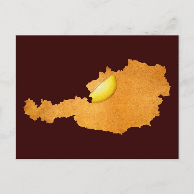 Viennese Schnitzel - Map Of Austria Postcard (Front)