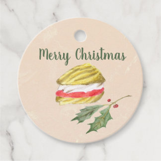 Viennese Whirls Biscuit and Holly Christmas Favour Tags