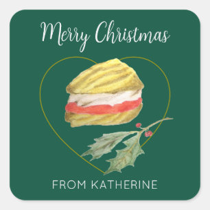 Viennese Whirls Biscuit Christmas Square Sticker