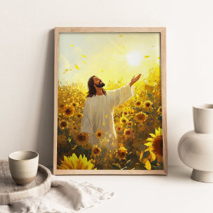 Viens à Sa Lumière _ Affiche Tournesol Verset Bibl