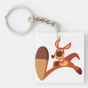 "Viens ! !" Porte - clé acrylique Kangaroo