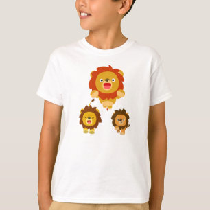'Viens ! ! ' Trois mignons T-shirt Lions Cartoon E
