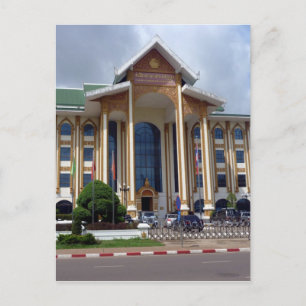 vientiane building postcard