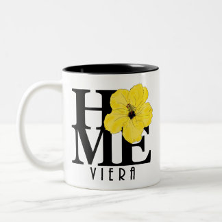 Viera HOME Yellow Hibiscus 11oz Two-Tone Coffee Mug