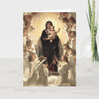 Vierge avec des anges - carte de Noël