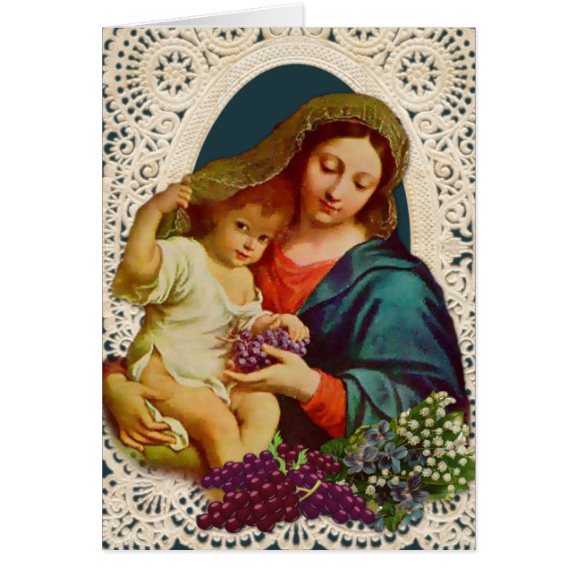 Vierge catholique Marie Jésus Dentelle religieuse (Devant)