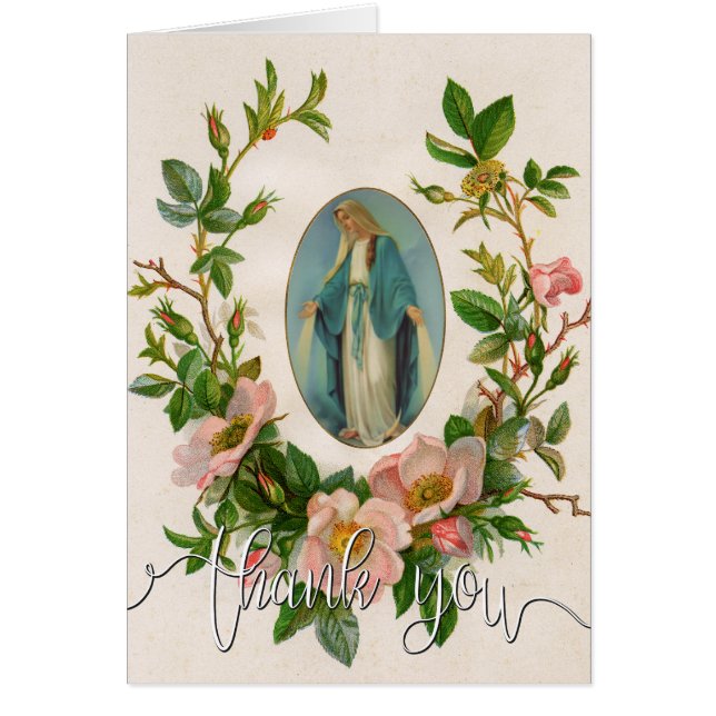 Vierge catholique Marie Merci funéraire religieux (Devant)