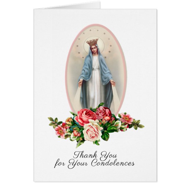 Vierge catholique Marie Merci funéraire religieux (Devant)