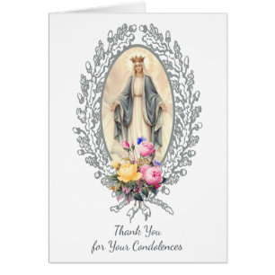 Vierge catholique Marie Merci Prière funéraire