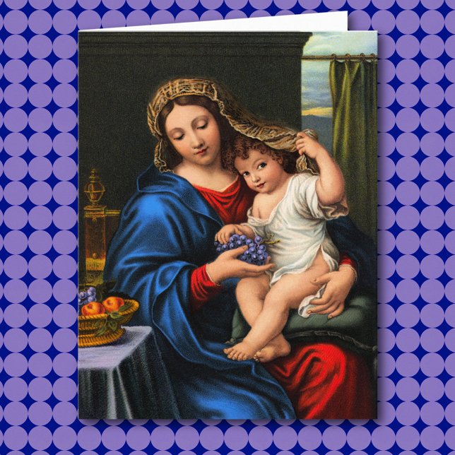 Vierge des raisins Carte de voeux pliée (Créateur téléchargé)