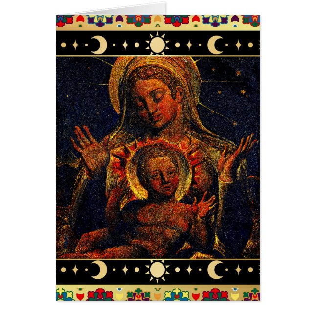 Vierge et enfant par William Blake Carte de Noël (Devant)
