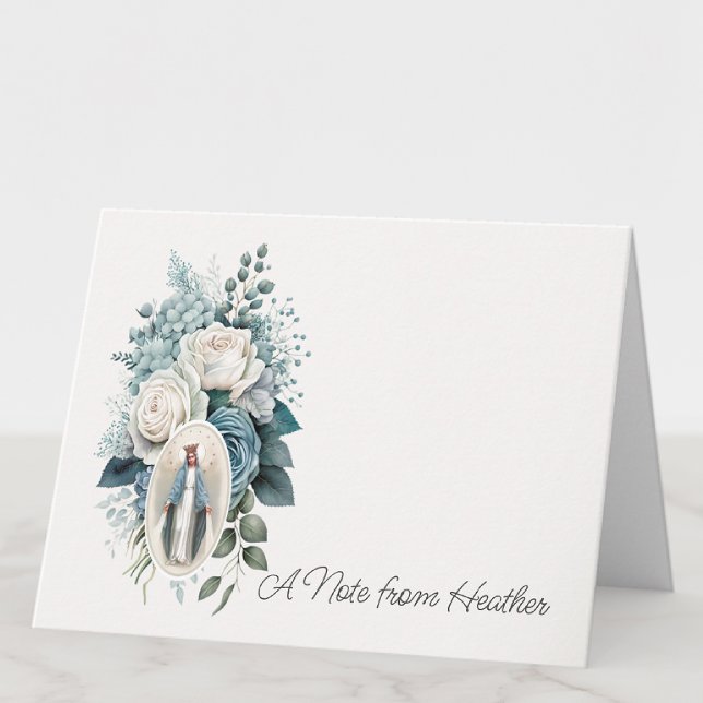 Vierge Florale Bleue et Blanche Marie Religieuse (Créateur téléchargé)