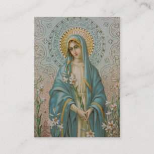 Vierge Marie béni avec la carte sainte de Memorare