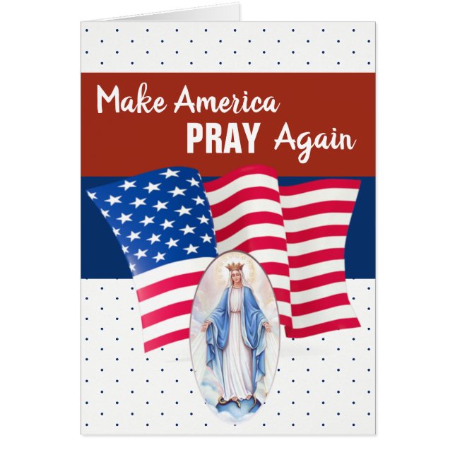 VIERGE MARIE BÉNI DRAPEAU AMÉRICAIN DES ETATS-UNIS (Devant)