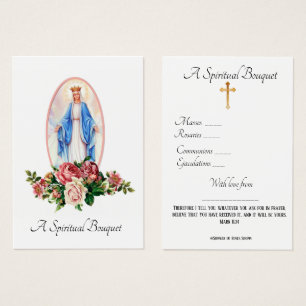 Vierge Marie Bouquet spirituel Prière Sainte Carte