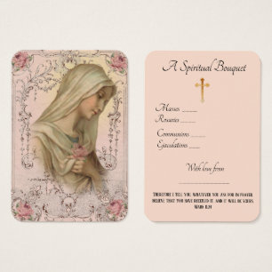 Vierge Marie Bouquet spirituel Prière Sainte Carte