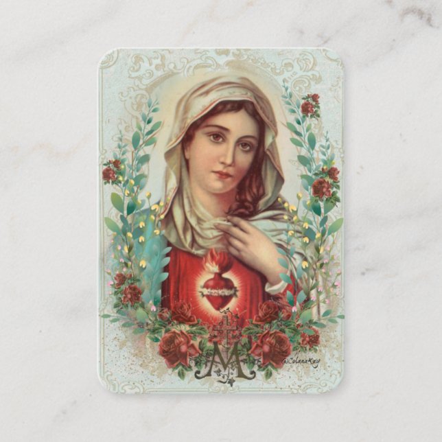 Vierge Marie Catholicisme Funéraire Carte Sainte - (Devant)