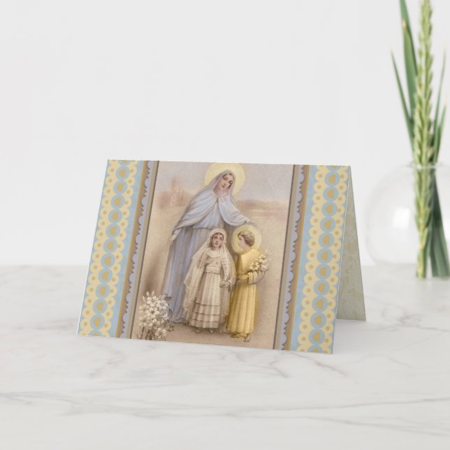 Vierge Marie Christ première carte de communion (Devant)