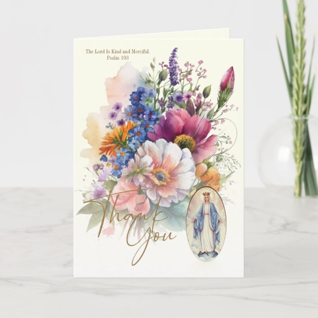 Vierge Marie Condolence Merci funéraire (Devant)
