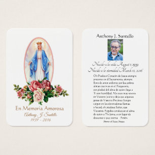 Vierge Marie Espagne Funérailles Carte Sainte -