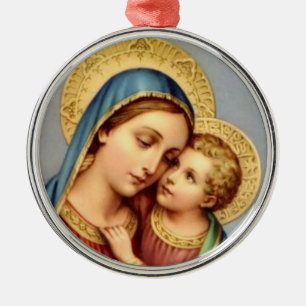 Vierge Marie et ornement de Noël de Jésus de bébé