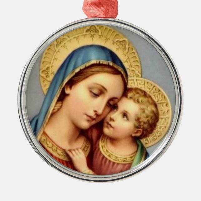 Vierge Marie et ornement de Noël de Jésus de bébé (Devant)