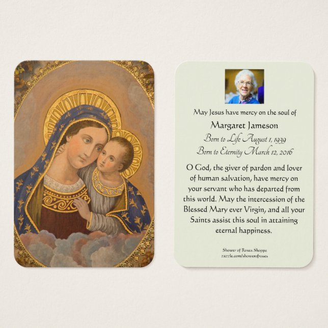 Vierge Marie Jésus Bon conseil Funérailles Religie (Devant & derrière)