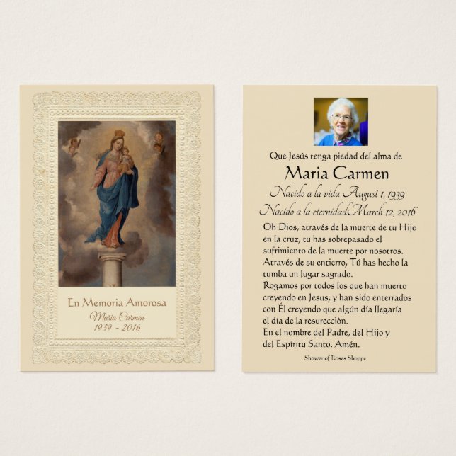 Vierge Marie Notre-Dame du Pilier Espagnol (Devant & derrière)