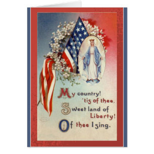 Vierge Marie patriote drapeau américain