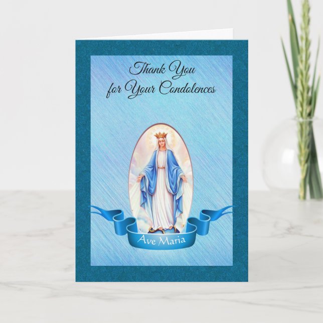 Vierge Marie Rose Condolence catholique Merci (Devant)