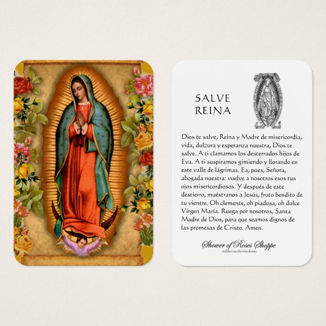 Vierge Marie Salve Reina Espagnol Prière Carte Sai (Devant & derrière)