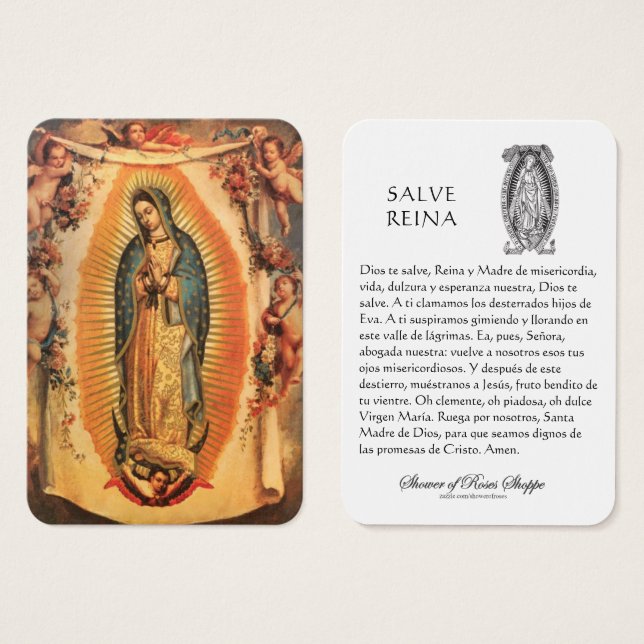 Vierge Marie Salve Reina Espagnol Prière Carte Sai (Devant & derrière)