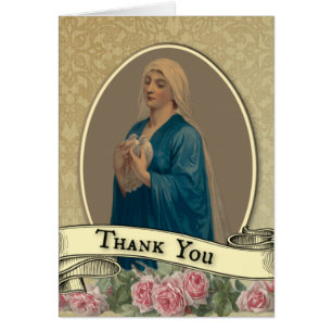 Vierge Marie Sympathie funéraire Carte Sainte Merc