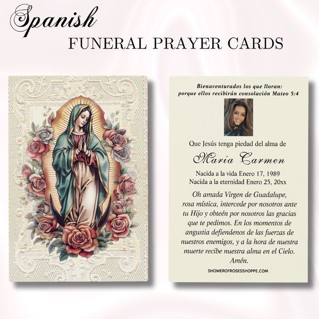 Vierge Mexique Guadalupe Espagne prière funéraire (Créateur téléchargé)