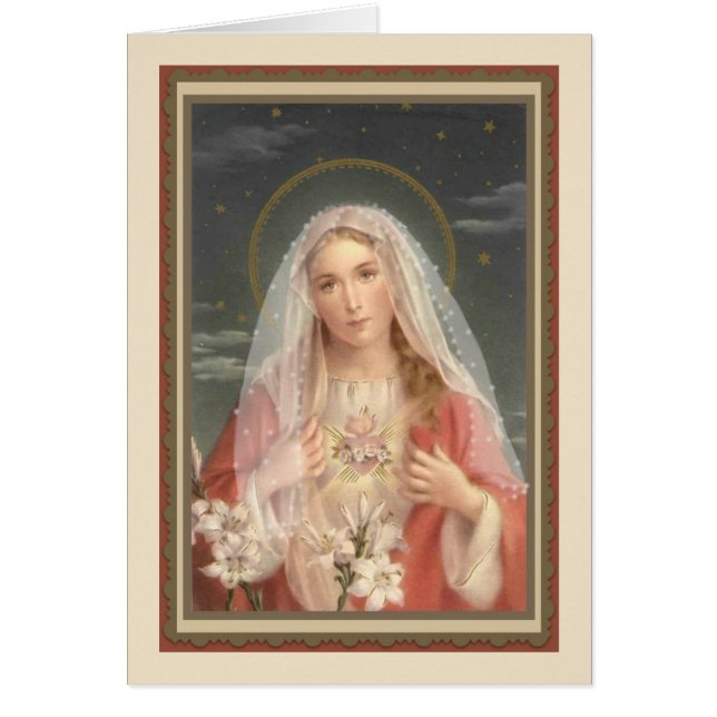 Vierge religieuse Mère Marie Vintage catholique (Devant)