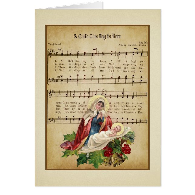 Vierge religieuse Vintage Marie Jesus Musique (Devant)