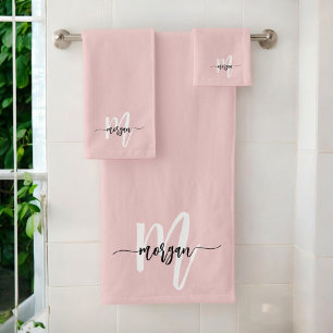 Vierge rose moderne Script Girl Monogramme Nom