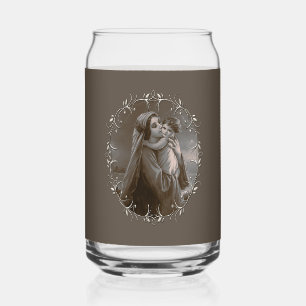 Vierge vintage et enfant avec cadre argenté