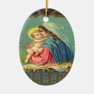 Vierge vintage et ornement d'enfant