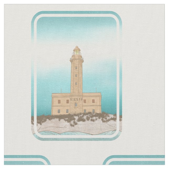 Vieste Lighthouse Italy Fabric (Close Up)
