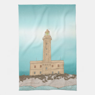 Vieste Lighthouse Italy Kitchen Towel