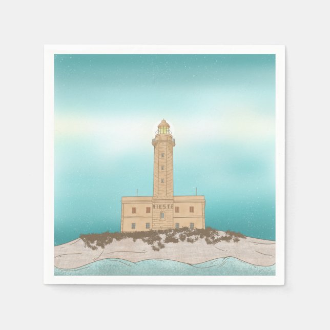 Vieste Lighthouse Italy Napkin (Front)